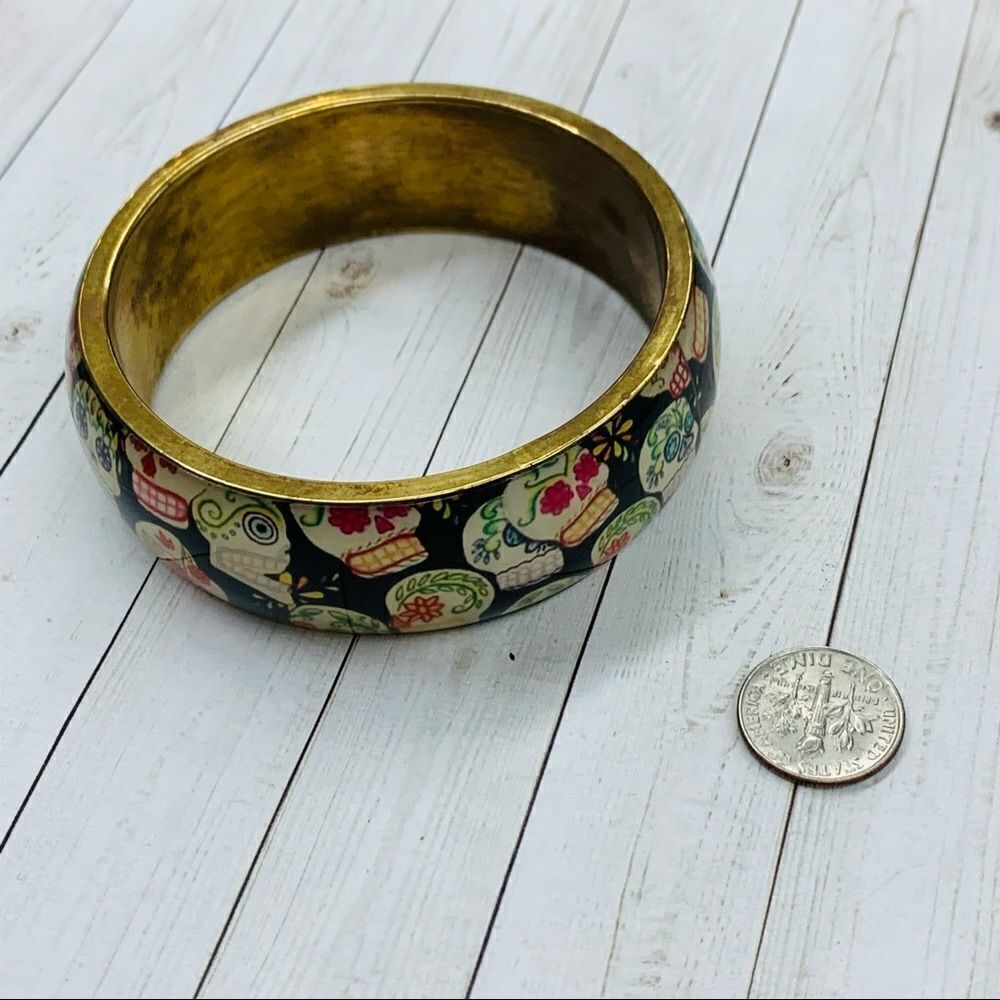Skull Brass Bangle‎